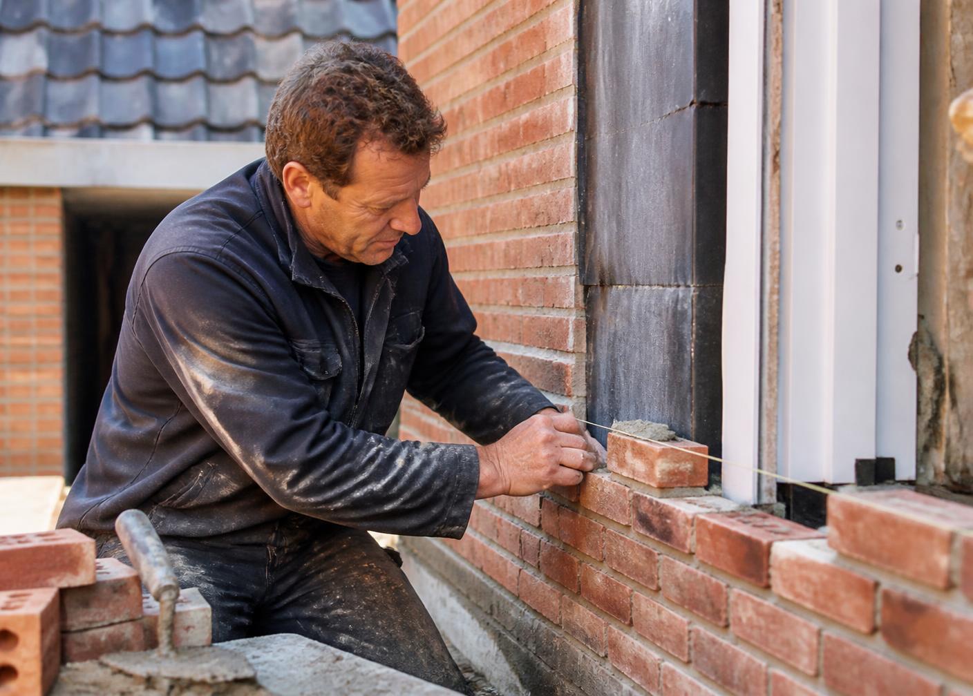 Vakman aan het werk tijdens een verbouwing